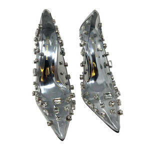Good American Diamonds Forever Heels Size 7 Glass002 GSH008-X